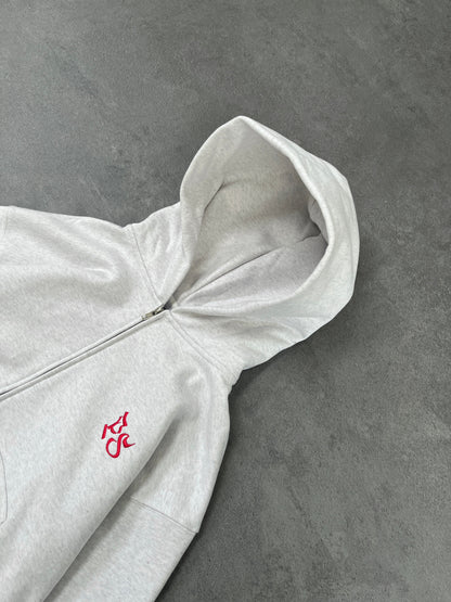LIGHT GRAY ZIP-HOODIE